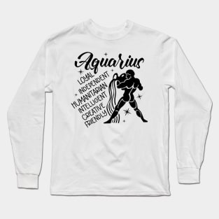 Aquarius Zodiac Sign Positive Personality Traits Long Sleeve T-Shirt